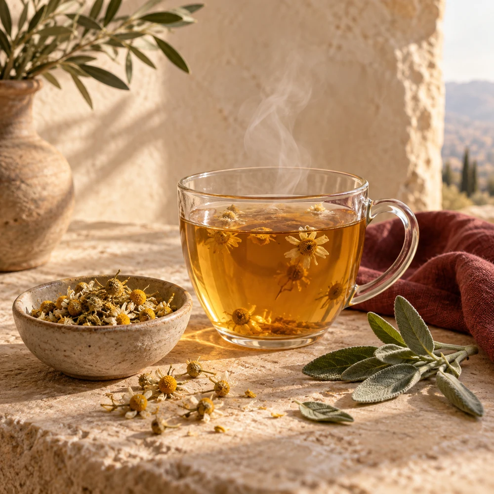 Illustrative herbal tea collection photography